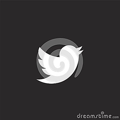 twitter icon. Filled twitter icon for website design and mobile, app development. twitter icon from filled social collection Vector Illustration