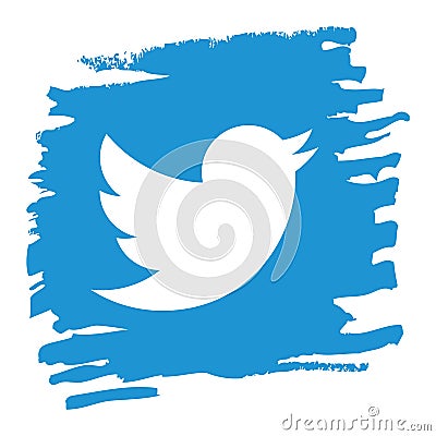 Twitter icon grunge style vector Vector Illustration