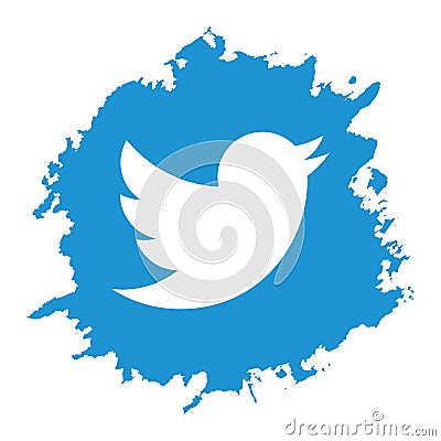 Twitter icon grunge style vector Vector Illustration