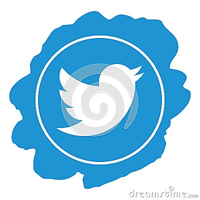 Twitter icon grunge style vector Vector Illustration