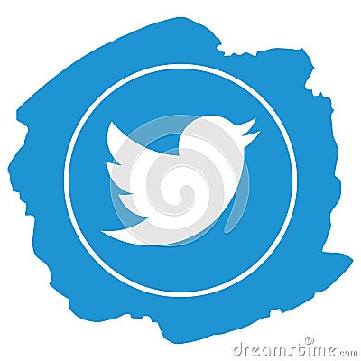 Twitter icon grunge style vector Vector Illustration