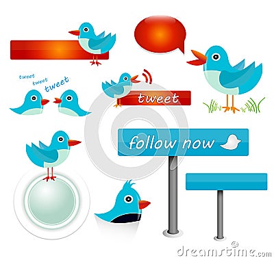 Twitter icons Stock Photo