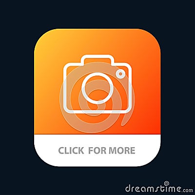 Twitter, Image, Picture, Camera Mobile App Button. Android and IOS Line Version Vector Illustration