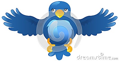 Twitter ing blue bird icon Vector Illustration