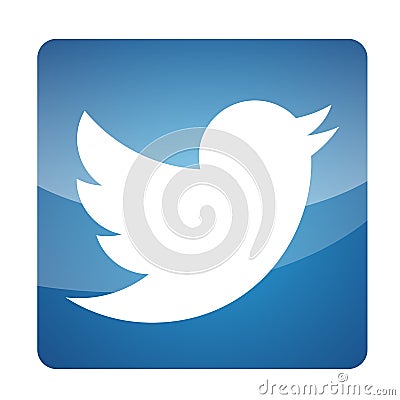 Twitter logo icon illustration bird vector element popular social media design Cartoon Illustration