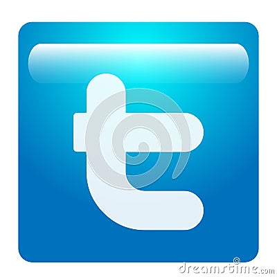 Twitter logo icon letter t vector element on white background Cartoon Illustration