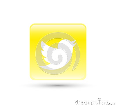 Twitter logo icon vector with yellow gradient design illustration Cartoon Illustration