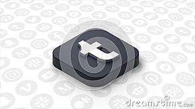 The Twitter Logo. Motion. a Black Square Disintegrating into Particles