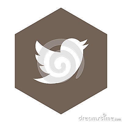 Twitter social media app icon Cartoon Illustration