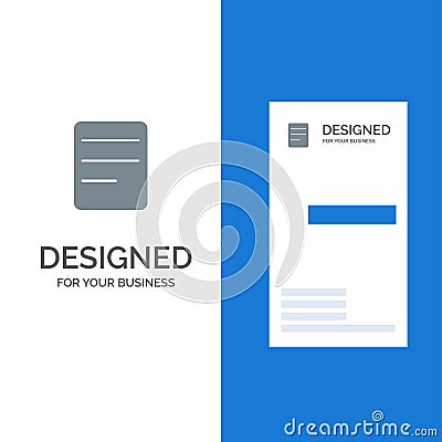 Twitter, Text, Chat Grey Logo Design and Business Card Template Vector Illustration