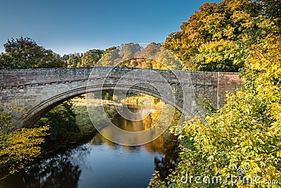 Twizel Bridge in Autumn Stock Photo