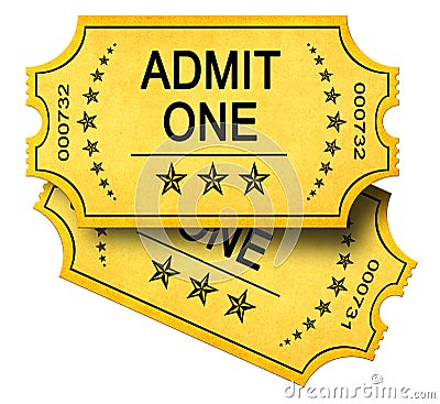 Two Admit One Tickets Stock Photo