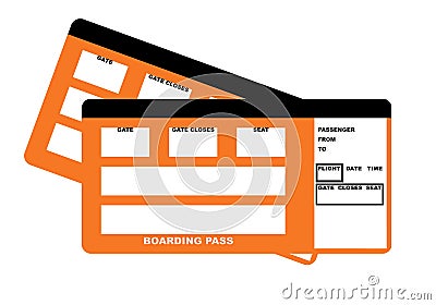 Two airline boarding pass tickets Stock Photo