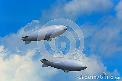 Two airships on a tour. Stock Photo