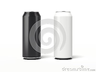 Two Aluminum Can. 3d rendering Stock Photo