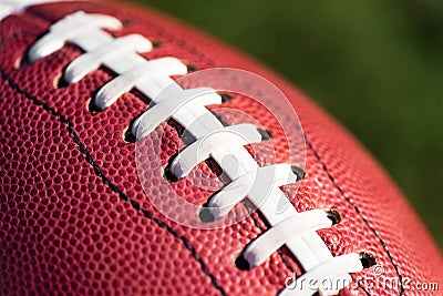 Two American College High School Junior Football on Grass Stock Photo