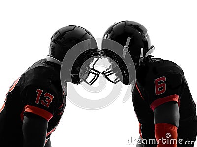 Two American Football Players Face To Face Silhouette Stock Image ...