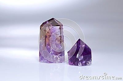 Two amethyst menhirs Stock Photo