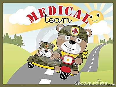 Funny soldiers cartoon Vector Illustration