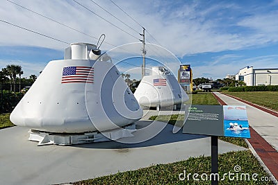 Two Apolla space capsules used for training by the Navy SEAL Editorial Stock Photo