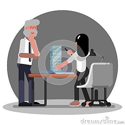 Two architects discussing Vector Illustration
