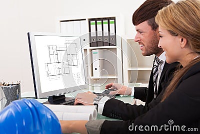 Two architects or structural engineers Stock Photo