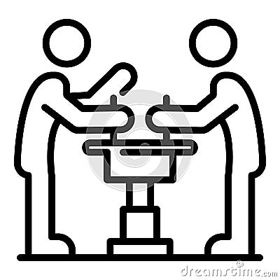 Two arm wrestle icon, outline style Vector Illustration