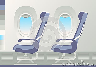 Two armchairs and Porthole. Vector Illustration