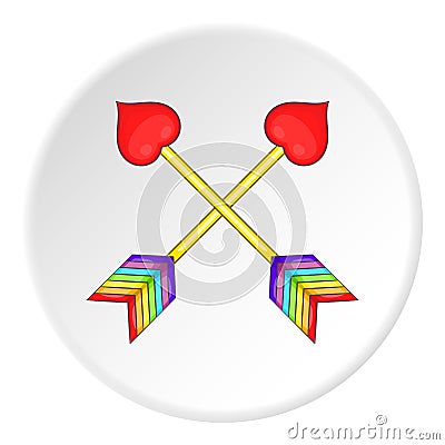 Two arrows LGBT icon, cartoon style Vector Illustration