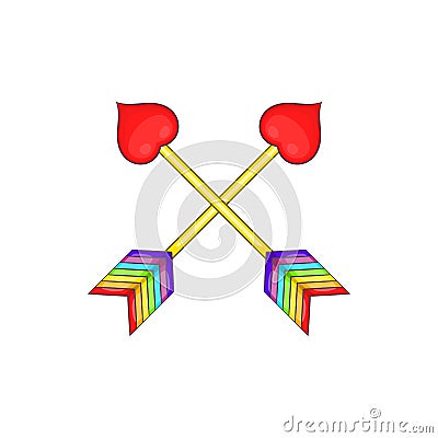 Two arrows LGBT icon, cartoon style Vector Illustration