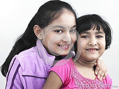 Two asian sisters of indian origin Stock Photo