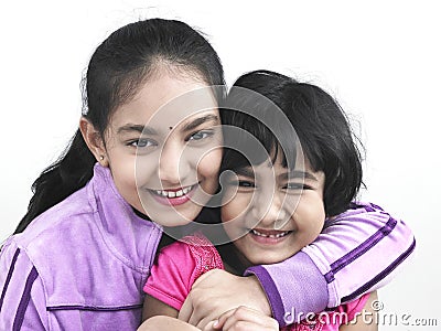 Two asian sisters of indian origin Stock Photo