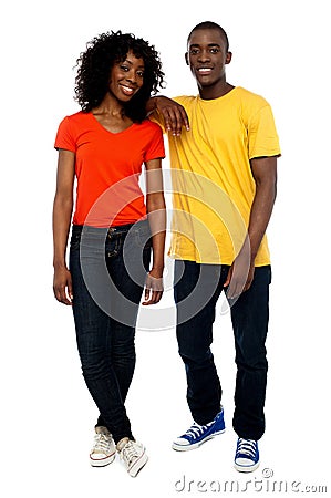 Two attractive african friends posing in style Stock Photo