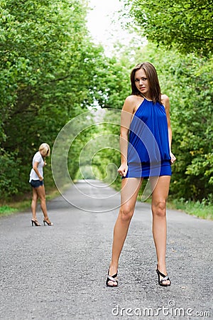 Two attractive women Stock Photo