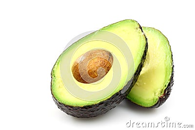 Two avocado halves Stock Photo