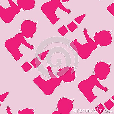 Two babies Vector Illustration