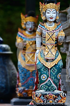 Two Balinese statues Stock Photo