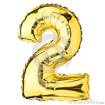 Two 2 balloon. Helium balloon. Golden Yellow foil color. Number 22. Good for Party, Birthday greeting card, Sale, Advertising, Ann Stock Photo