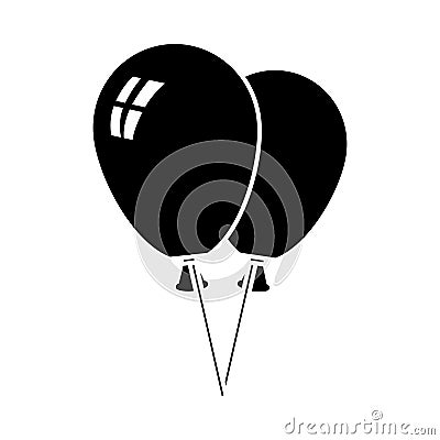 Two Balloons Icon Vector Illustration