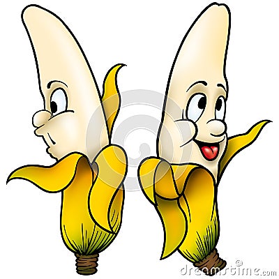 Two Bananas Vector Illustration