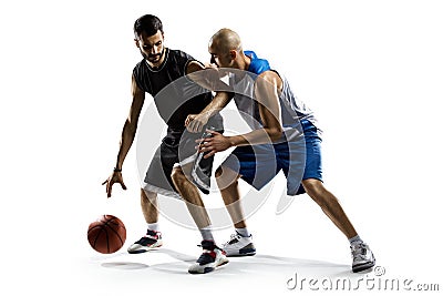 Two basketball players in action Stock Photo