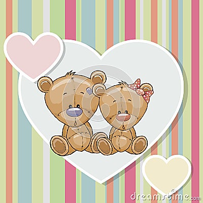 Two Bears Vector Illustration