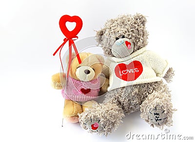 Two bears with heart Stock Photo