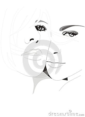 Two beautiful girls Vector Illustration