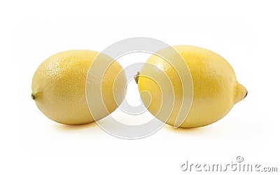 Two beautiful round lemons Stock Photo