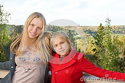 Two beautiful sisters Stock Photo