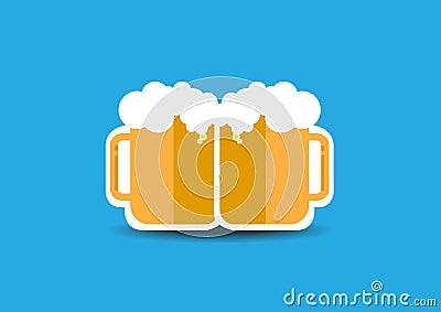 Two beers Vector Illustration