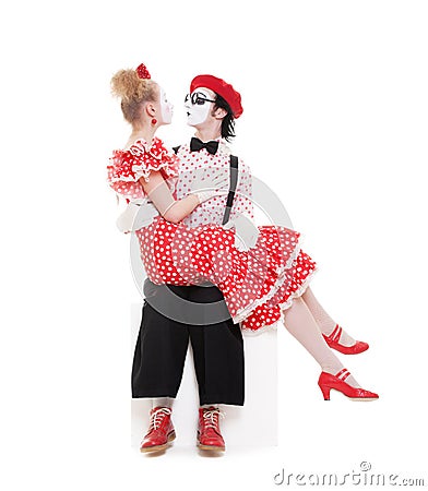 Two beloved mimes Stock Photo