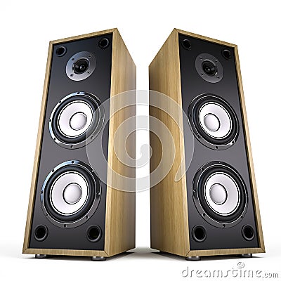 Two Big Audio Speakers boxes Stock Photo