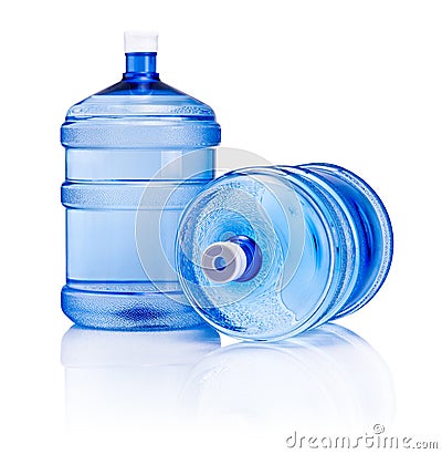 Two big bottle of water isolated on white background Stock Photo